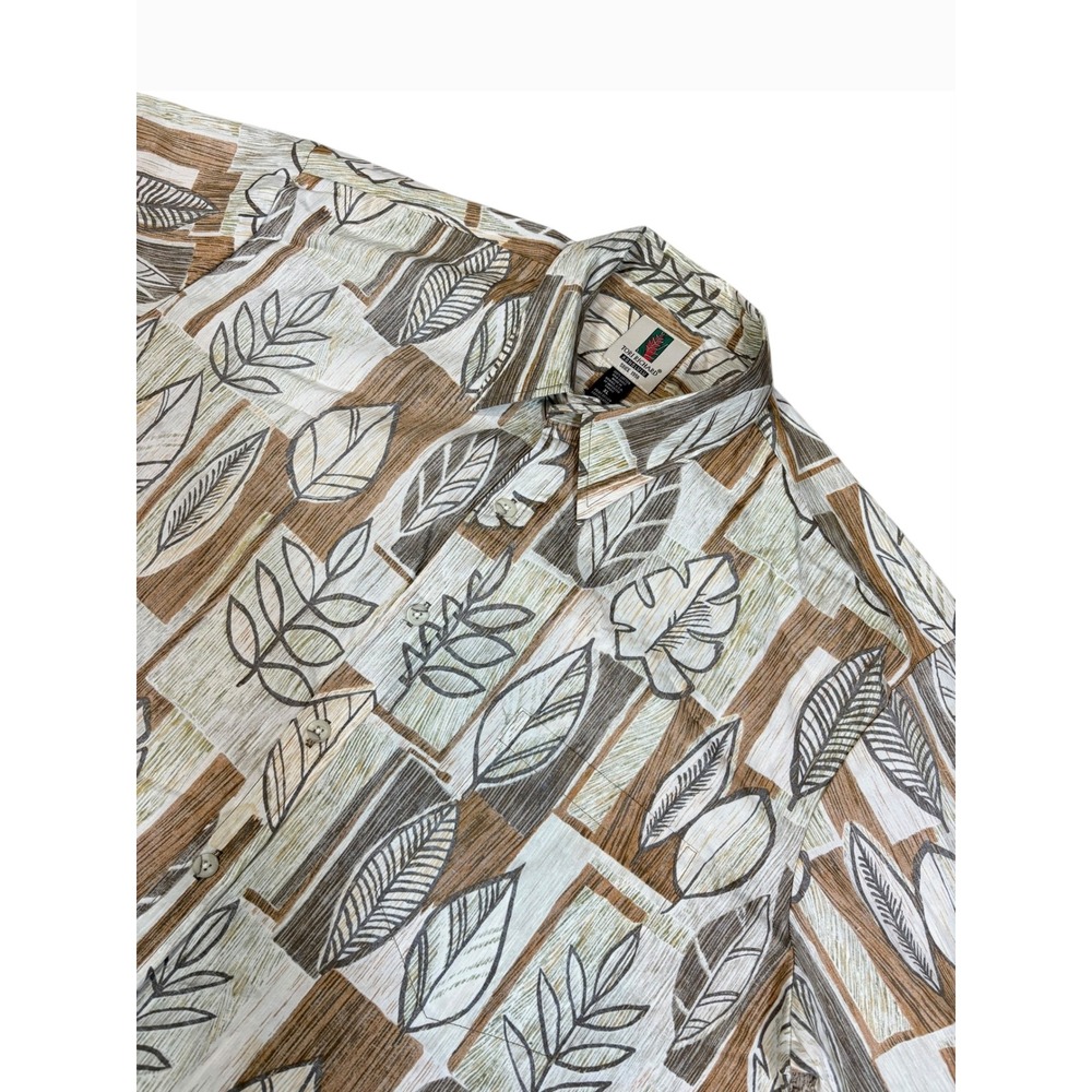 Tori Richard Honolulu Mens XL Short Sleeve Button Down Shirt Tropical Leaf Print - Picture 2 of 8
